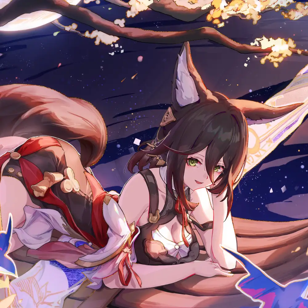 ảnh vẽ anime hồ ly huyền bí 