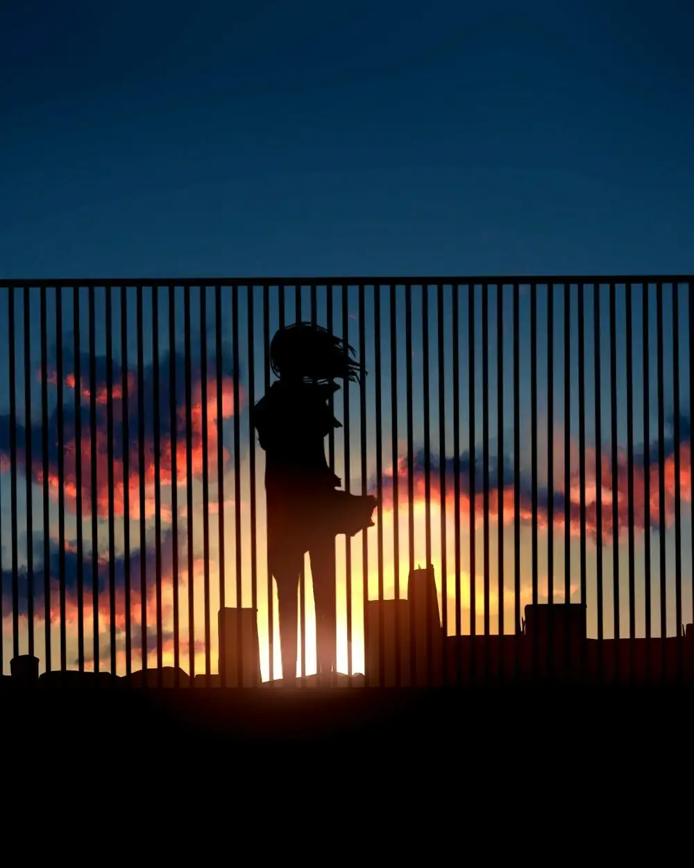 phong cảnh anime đêm huyền ảo, 4k