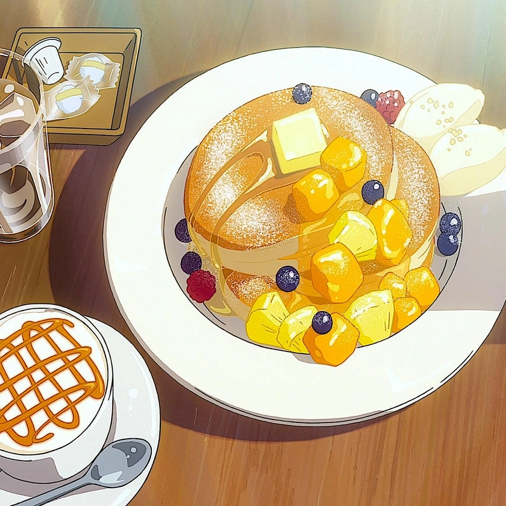 anime ăn bánh ngọt dễ thương 