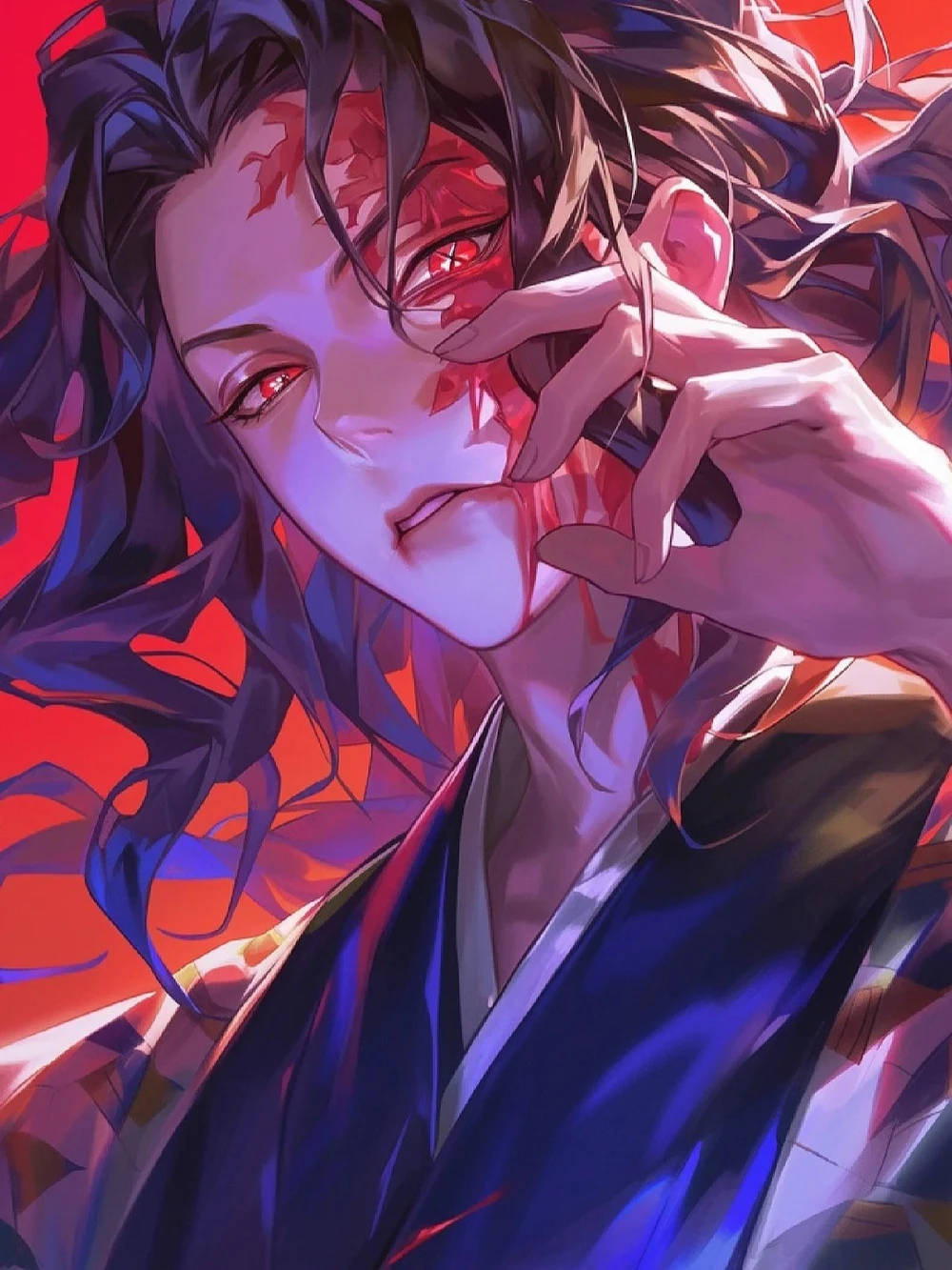 ảnh anime muzan nền đỏ 