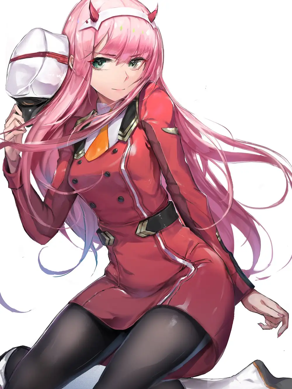 ảnh zero two khoác áo choàng màu đỏ 