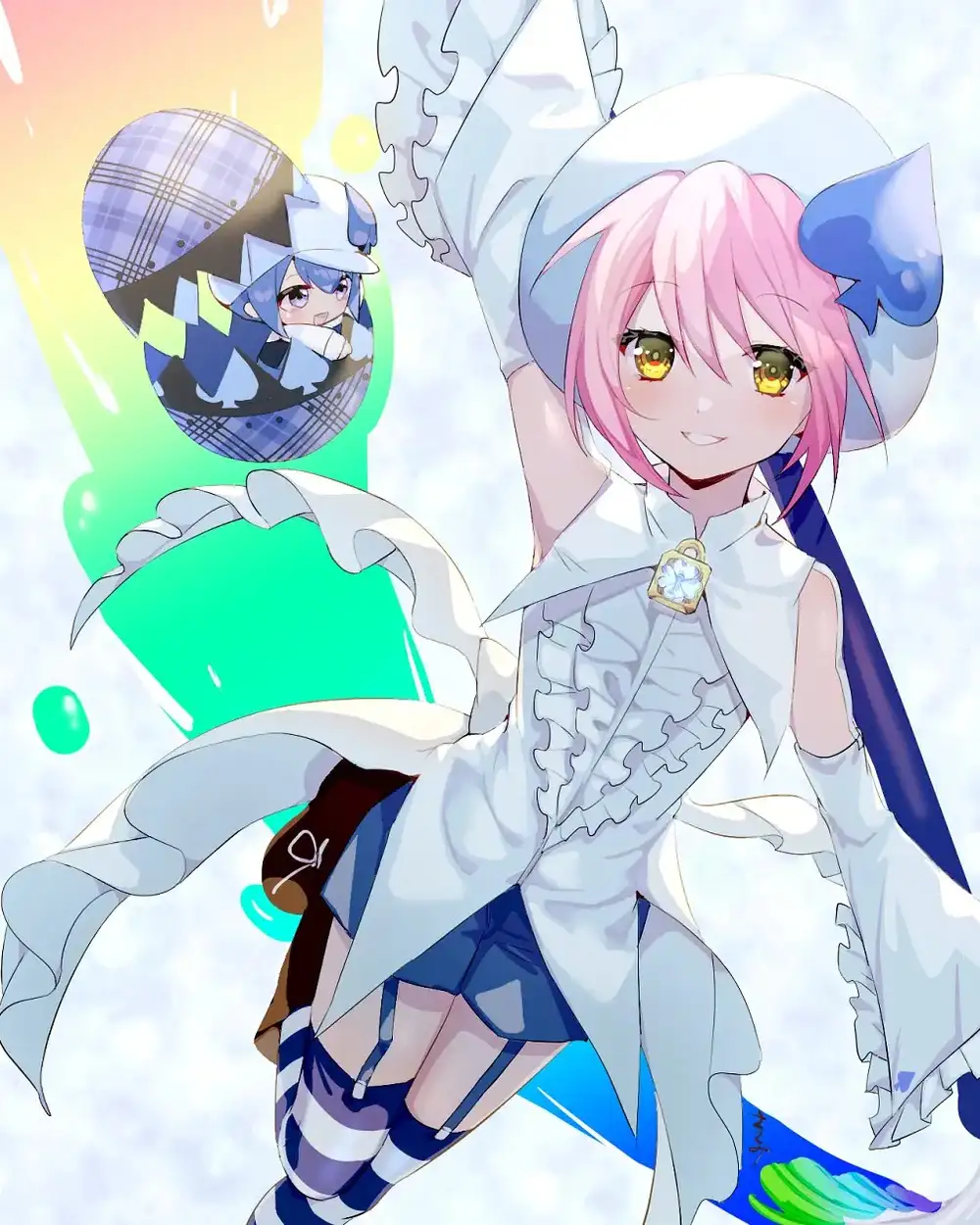 hình amu hinamori anime màu xanh