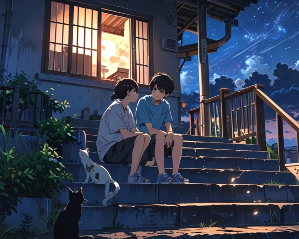 ảnh yên bình anime màu sắc nhẹ nhàng 