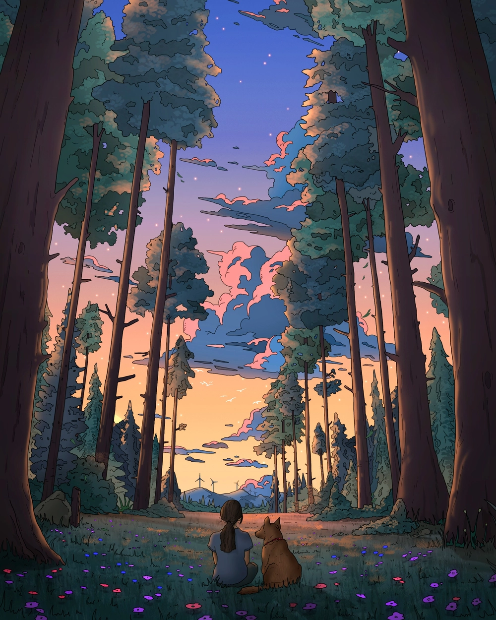 hình ảnh yên bình anime cảnh núi non 