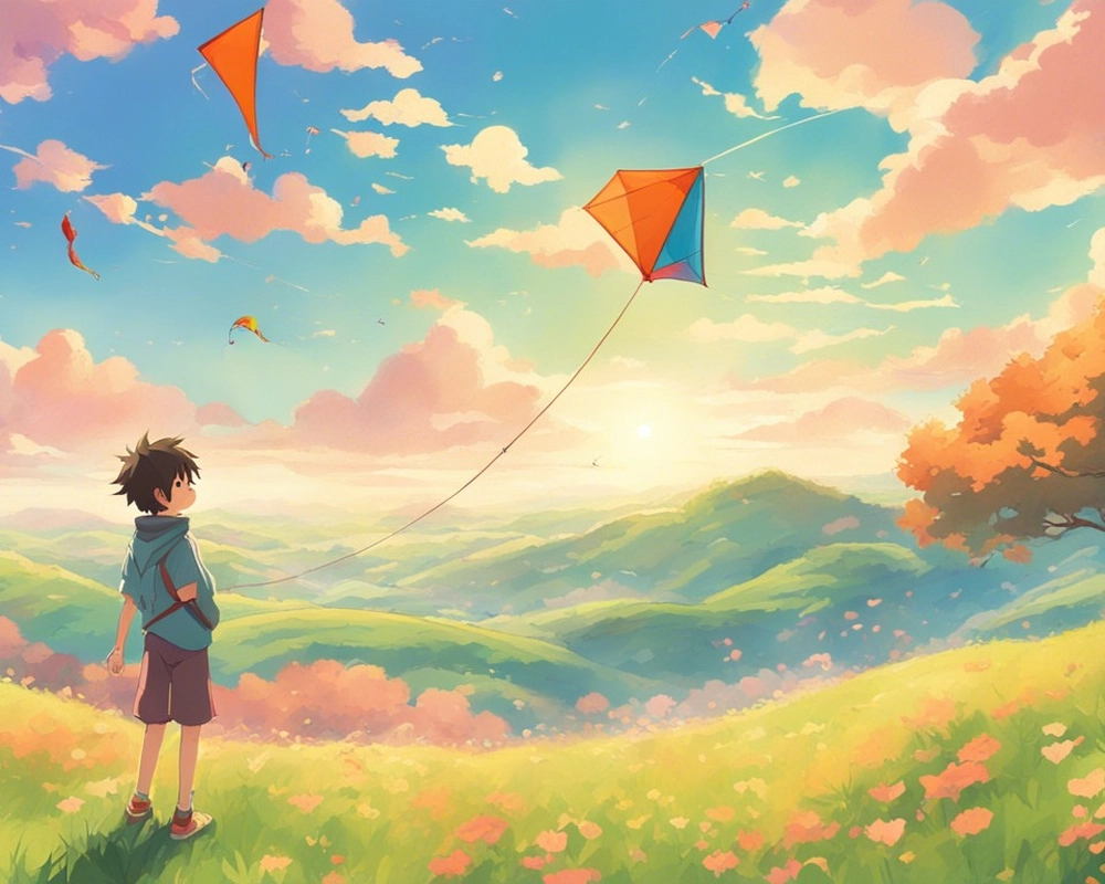 ảnh yên bình anime phong cảnh xanh tươi 