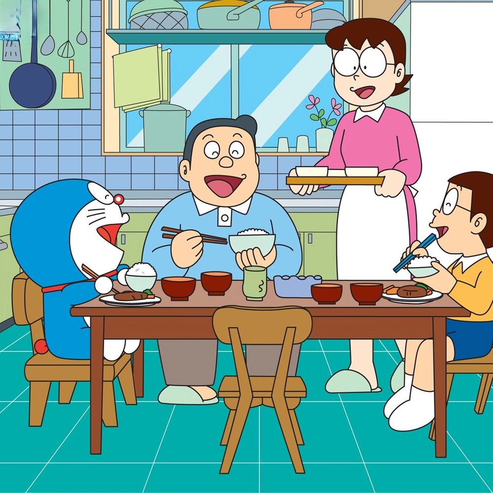 hình ảnh doraemon anime và gia đình