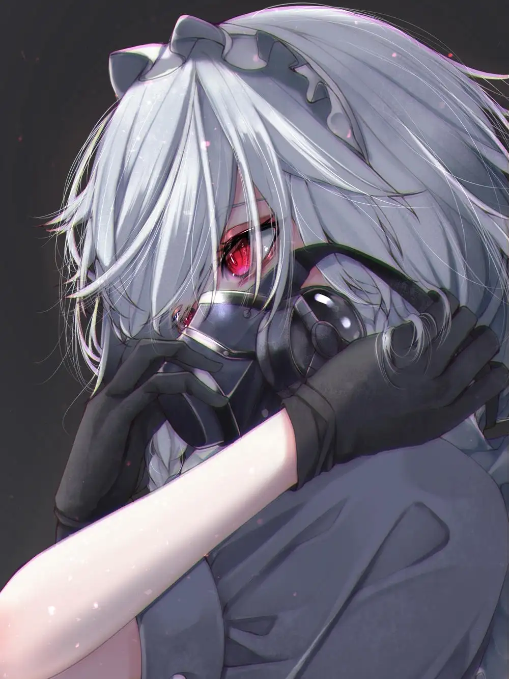 hình nền anime hầu gái đen trắng 