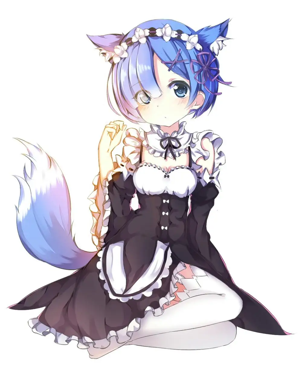 ảnh anime hầu gái dáng đứng nghiêng 