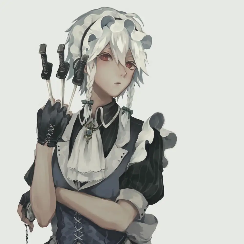 ảnh hầu gái anime có biểu cảm lạnh lùng 