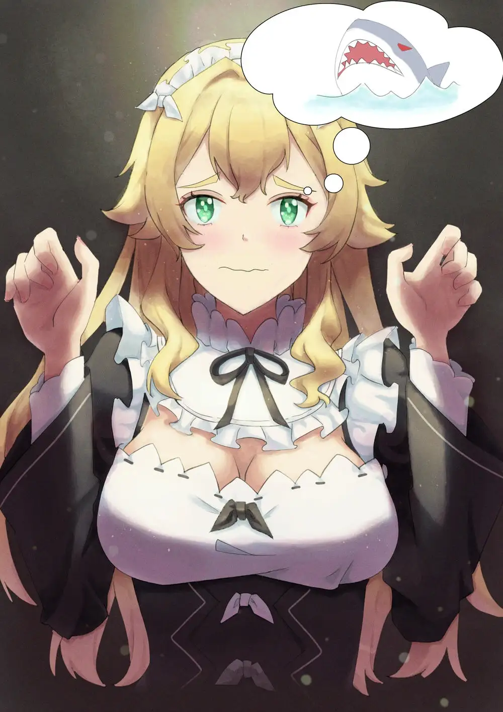 ảnh anime nữ hầu gái đang mỉm cười 
