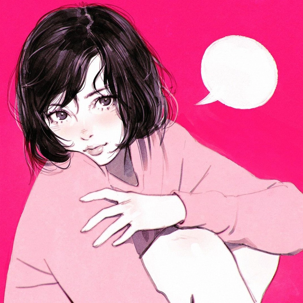 hình ảnh anime màu hồng cute đơn giản 