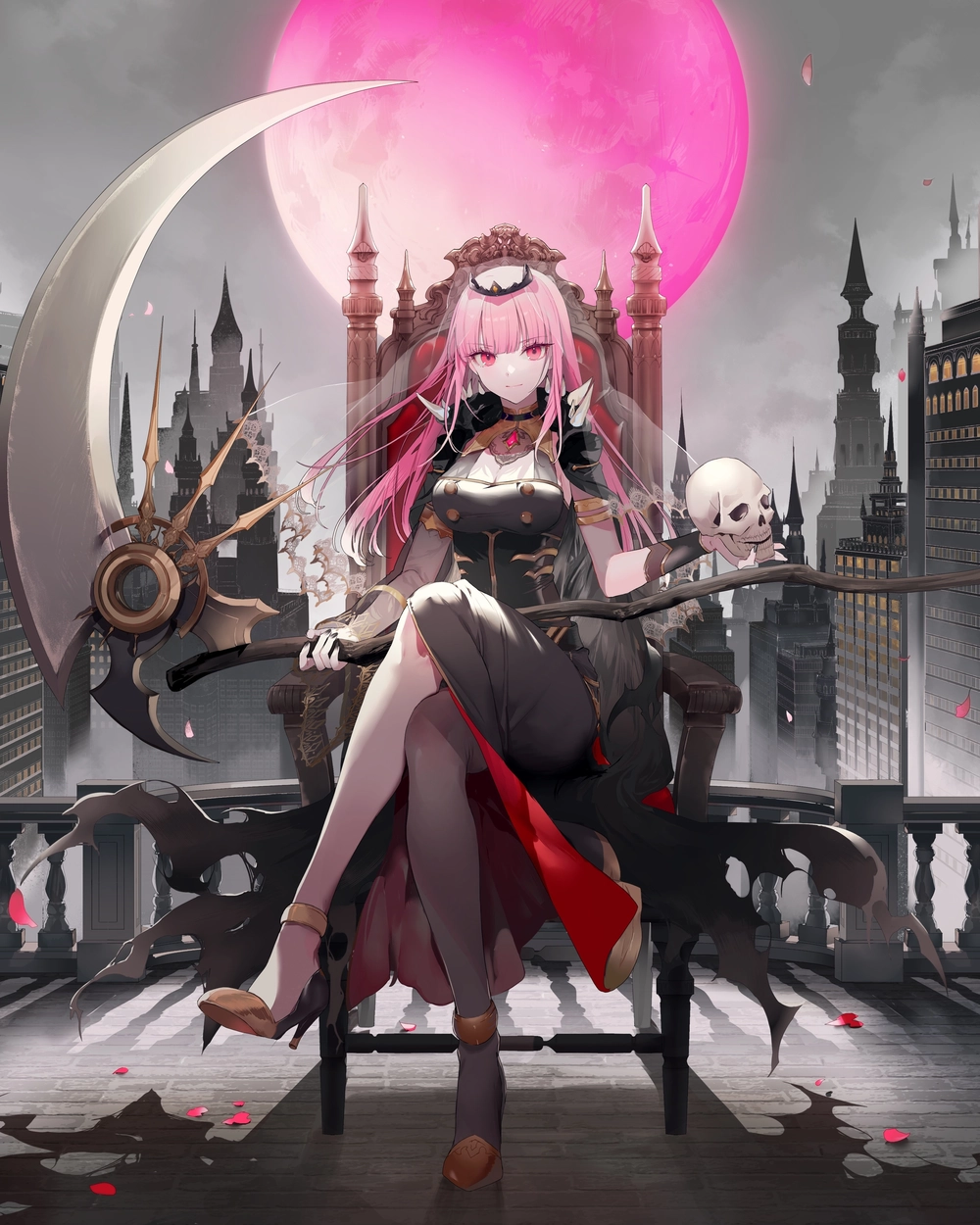 hình anime màu hồng huyền bí 