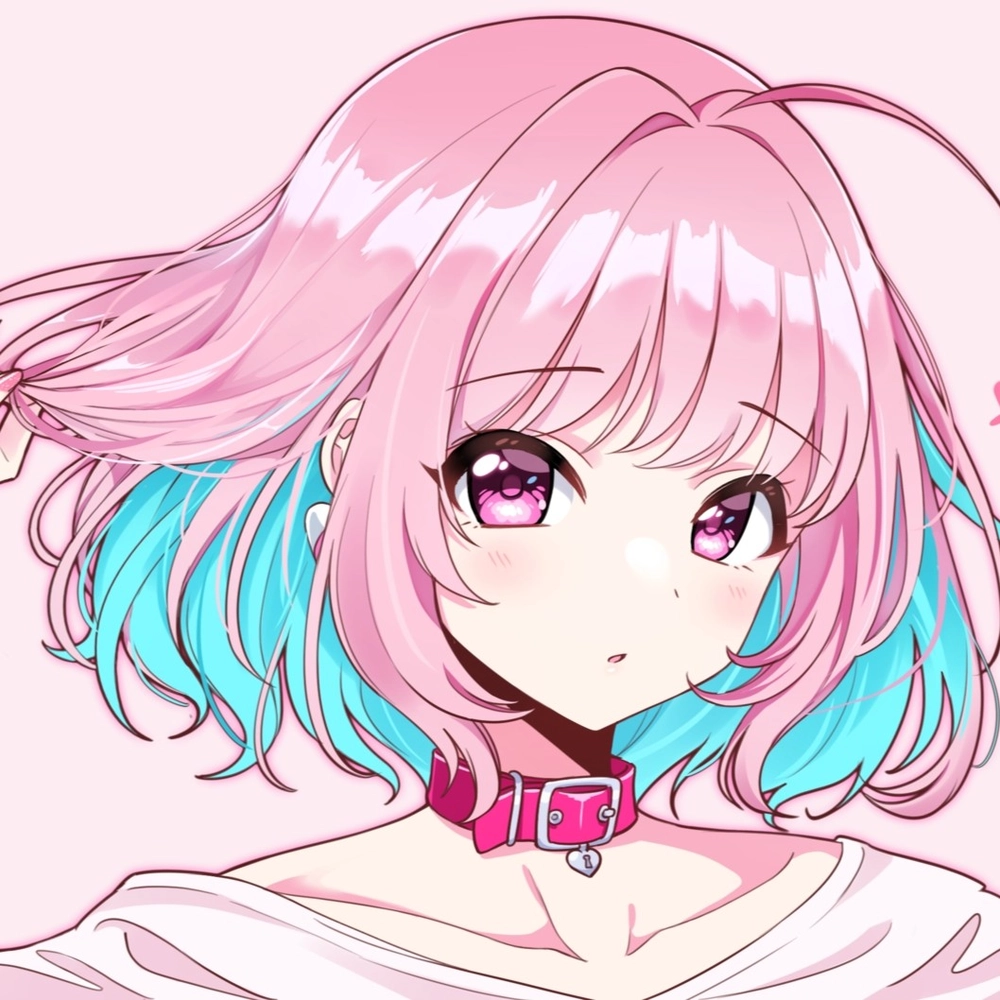 hình ảnh anime màu hồng cute lấp lánh 