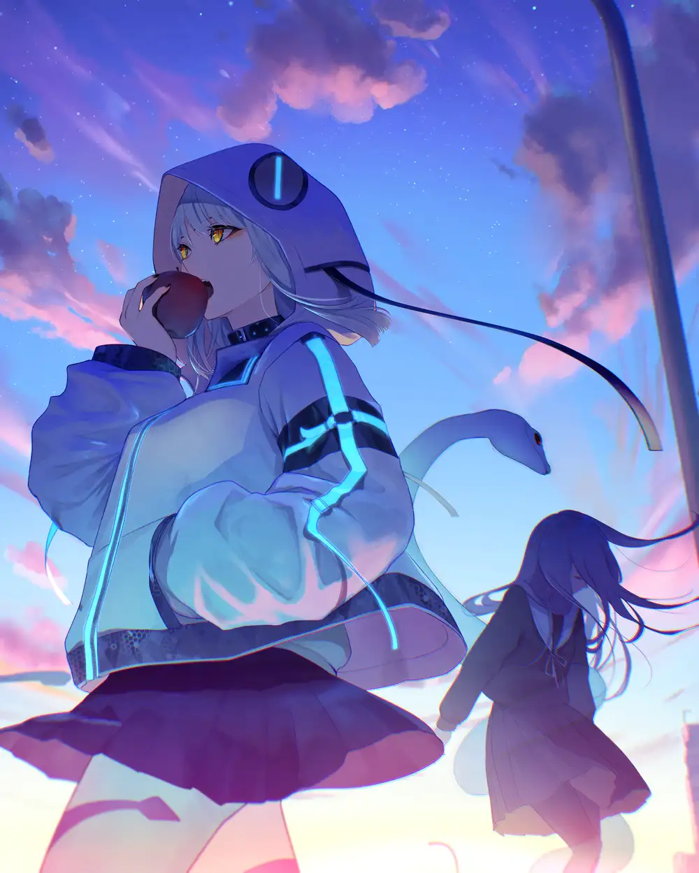 ảnh anime màu tím cute