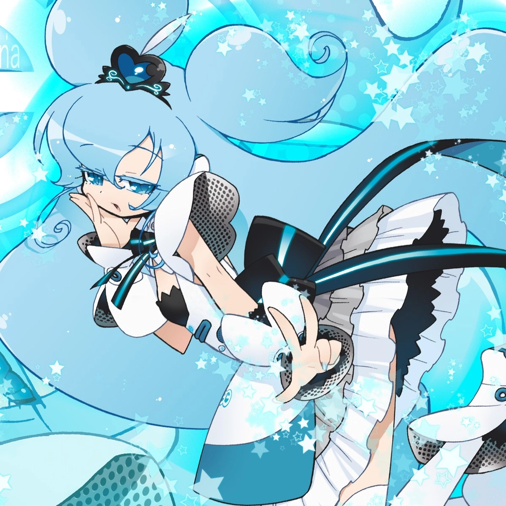 hình anime màu xanh dương sống động