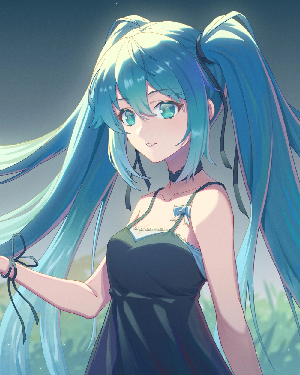 ảnh anime xanh dương phong cách 