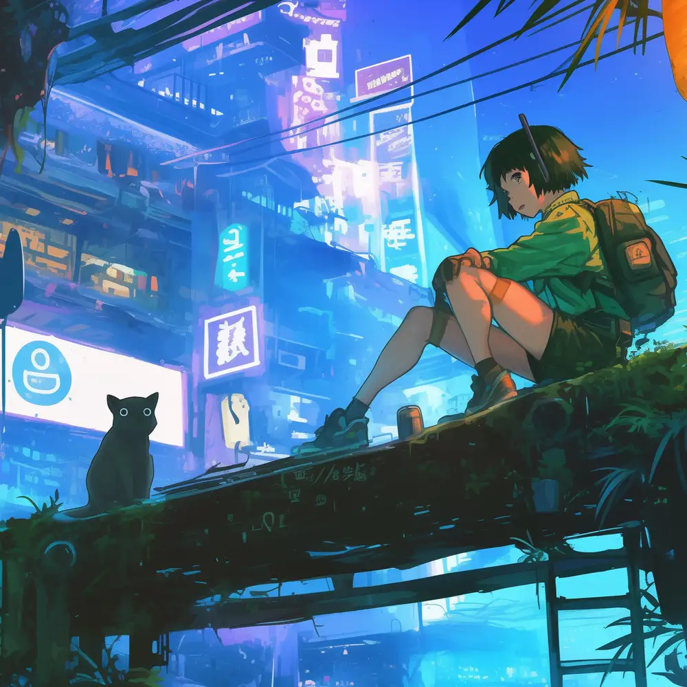 ảnh anime mèo cute với phong cách độc đáo 