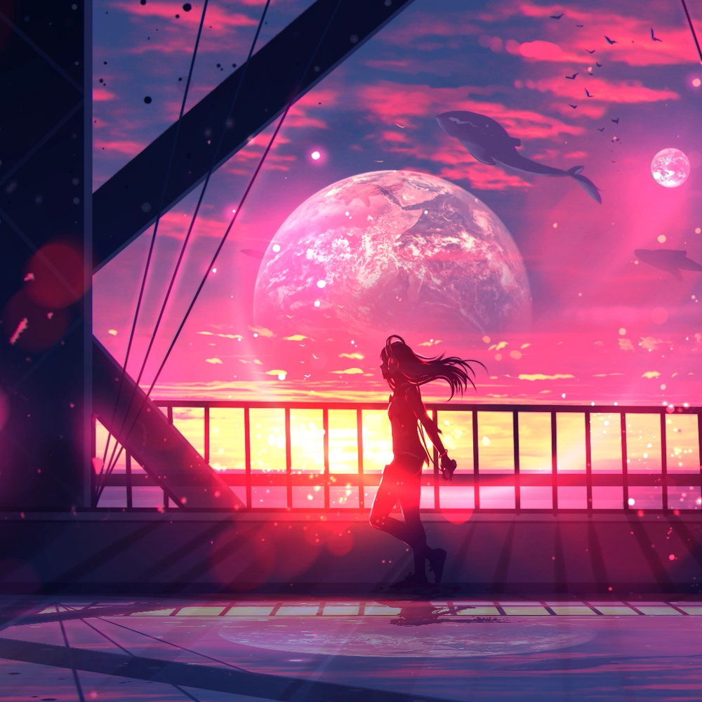 hình anime phát sáng nghệ thuật 