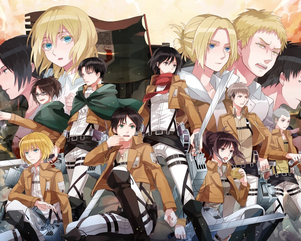 ảnh các nhân vật trong attack on titan ấn tượng 