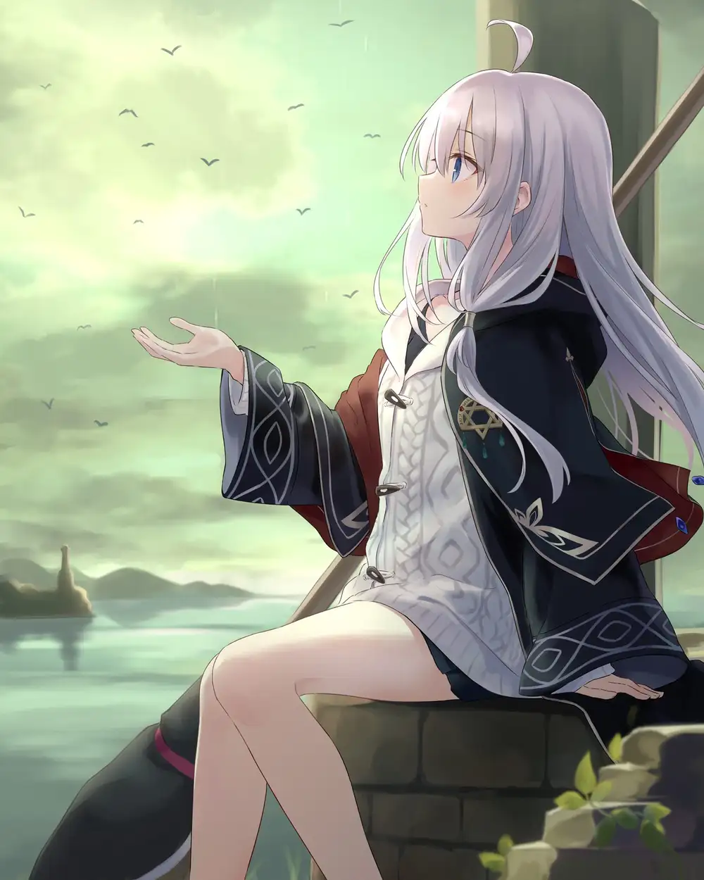 ảnh Elaina anime girl mái tóc trắng tuyệt đẹp