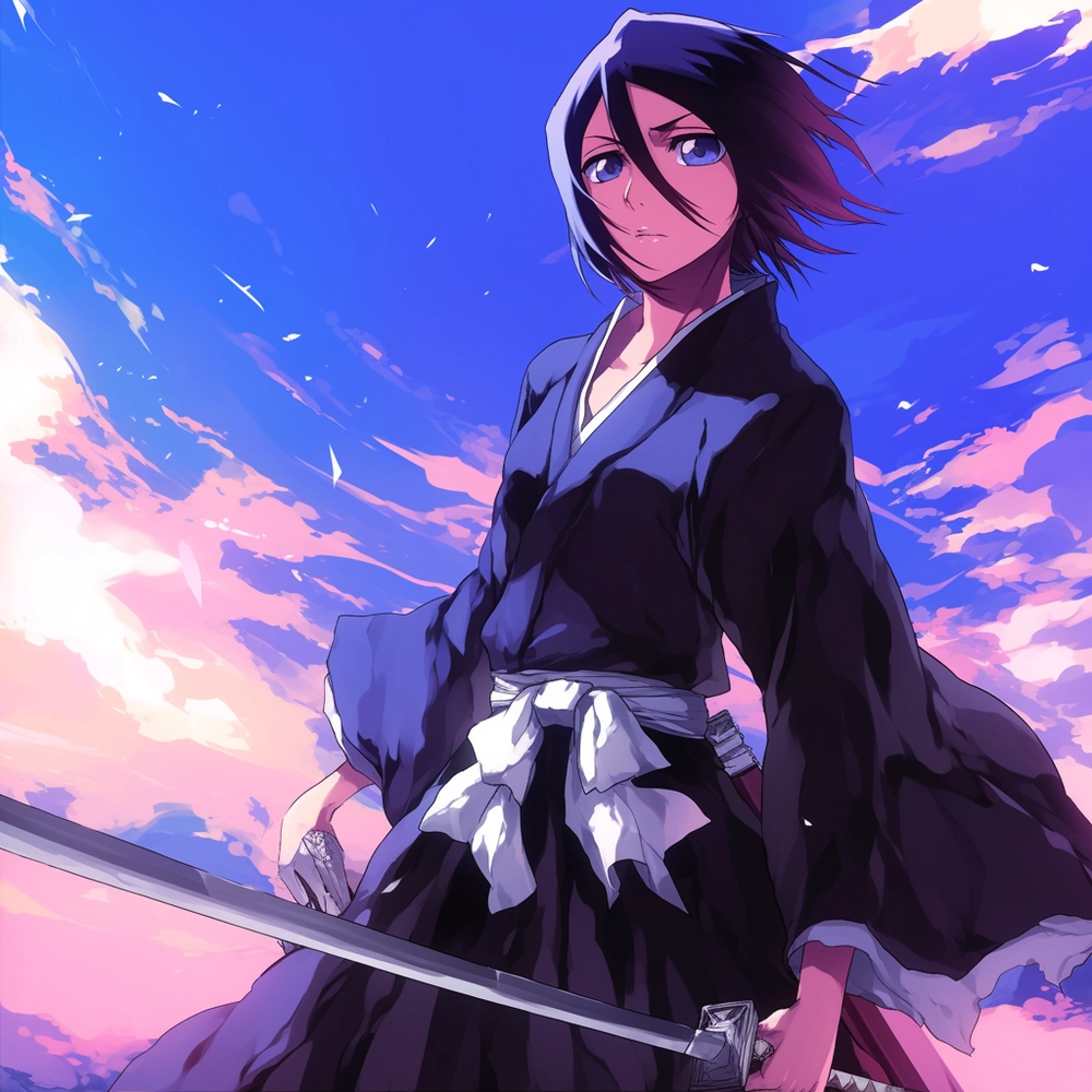 ảnh kuchiki rukia trong đồng phục tử thần 