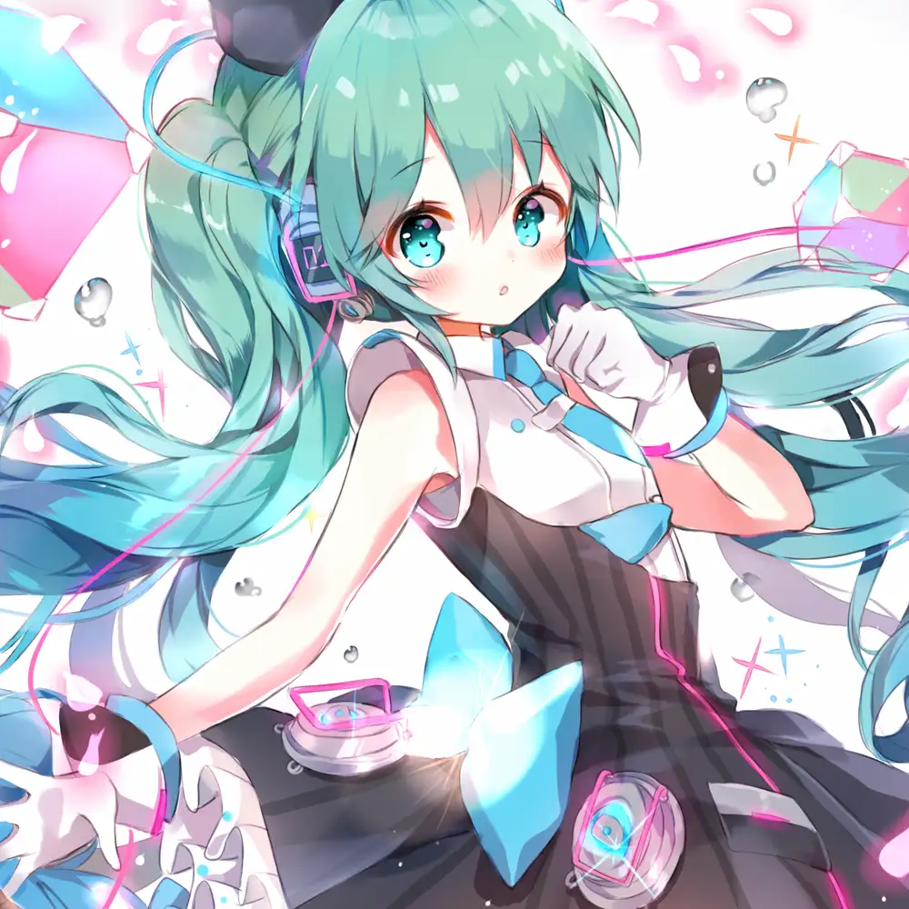ảnh anime miku phối màu pastel