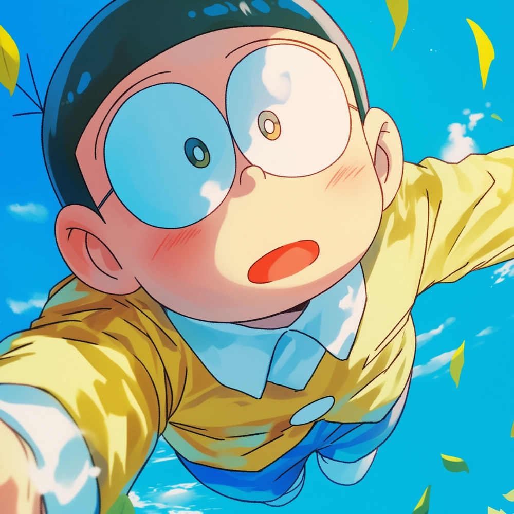 ảnh nobita buồn tâm trạng 