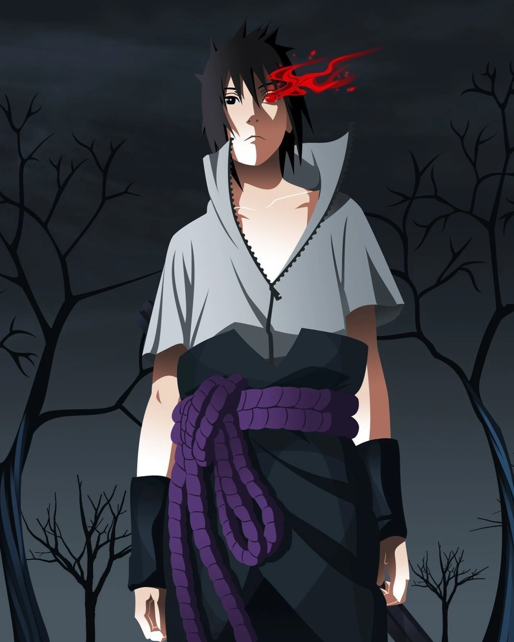ảnh anime sasuke thể hiện sức mạnh 