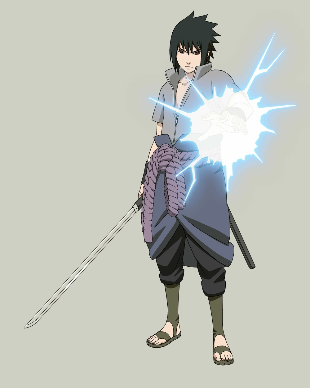 ảnh sasuke ngầu với hiệu ứng ánh sáng 