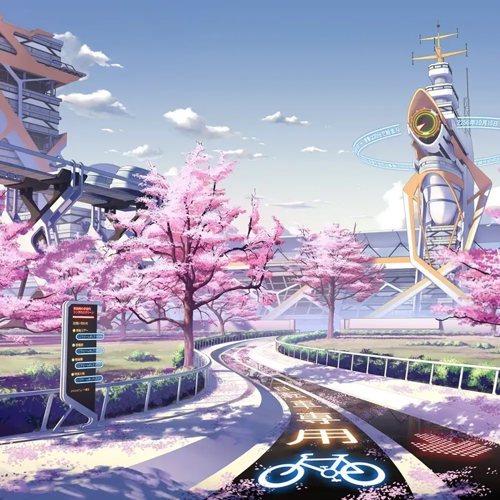 hình ảnh hoa anh đào rơi trong anime đẹp 