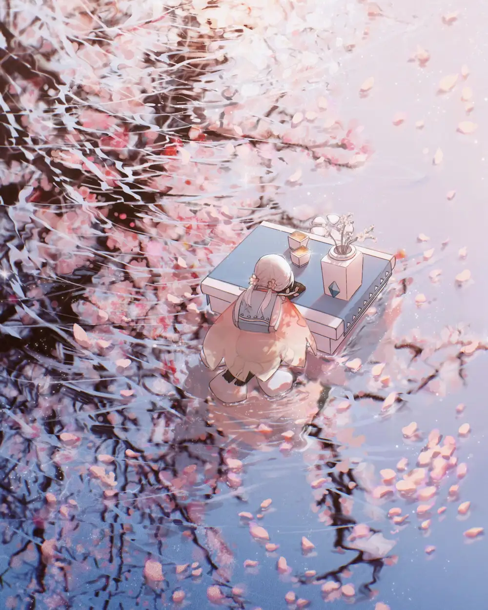 hình ảnh hoa anh đào anime nhẹ nhàng 