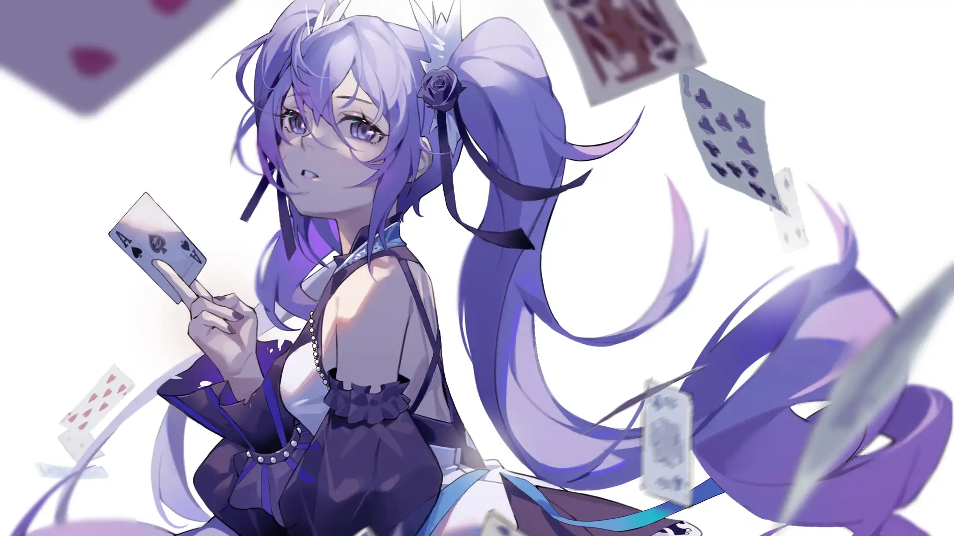 hình nền máy tính anime màu tím cute nhẹ 