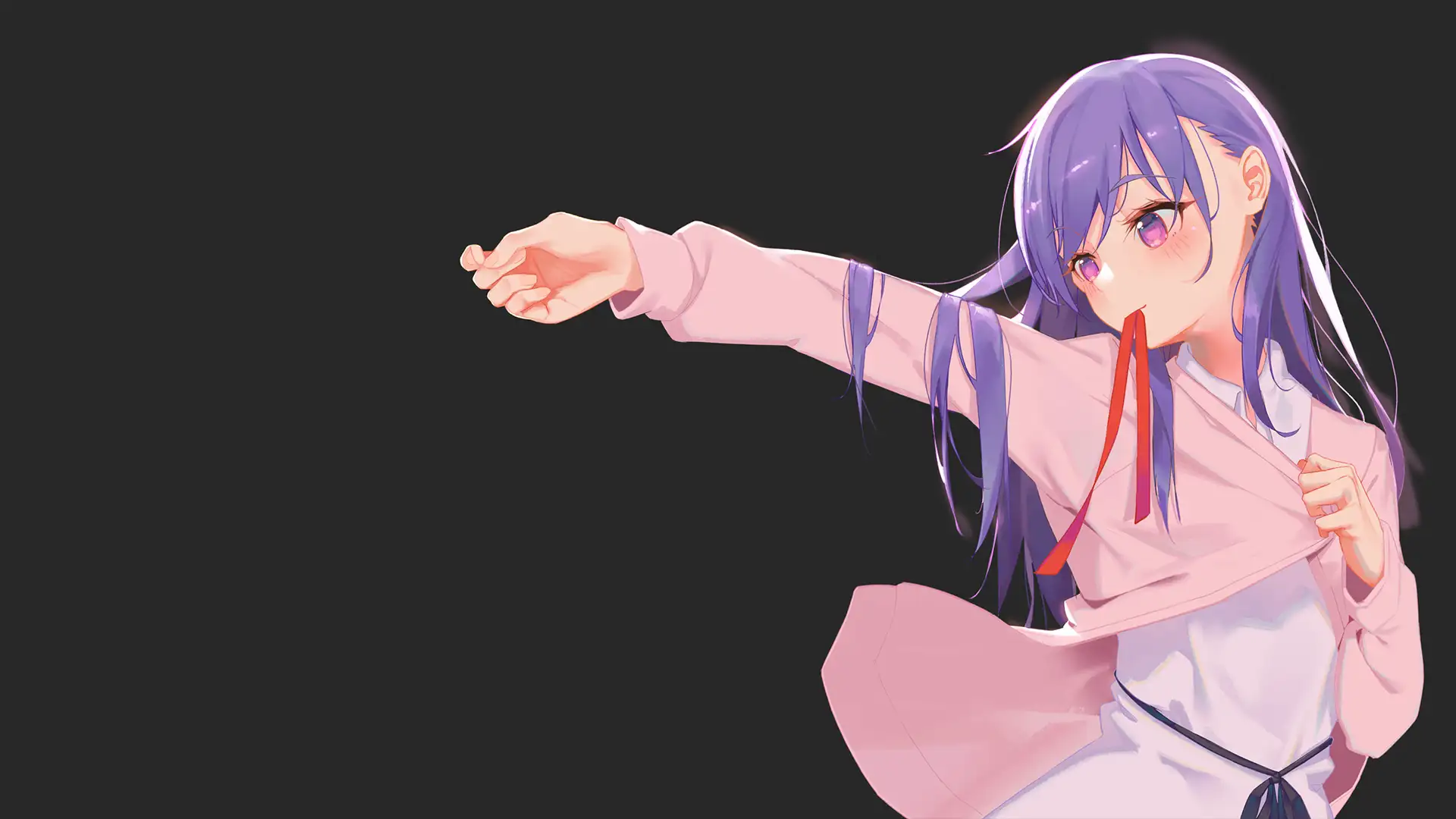 hình nền máy tính anime màu tím cổ điển 