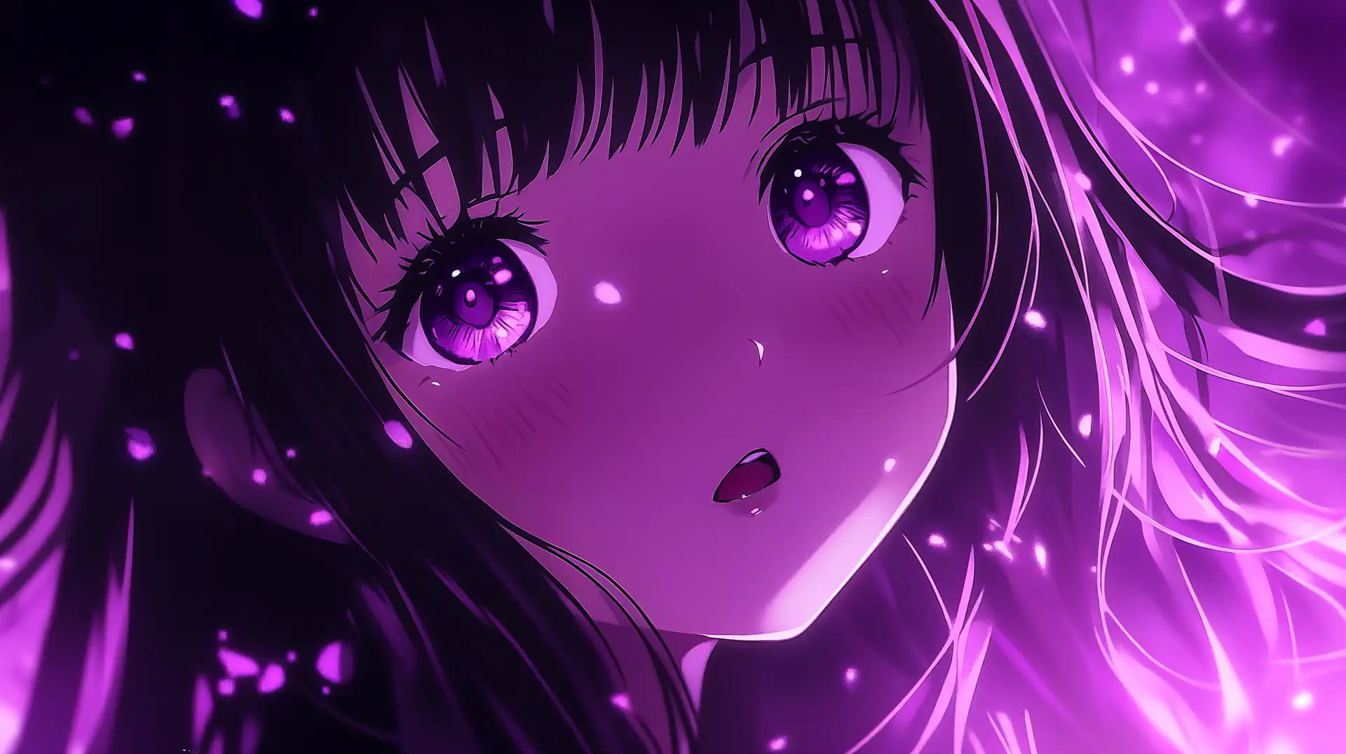 hình nền máy tính anime màu tím ngọt ngào 