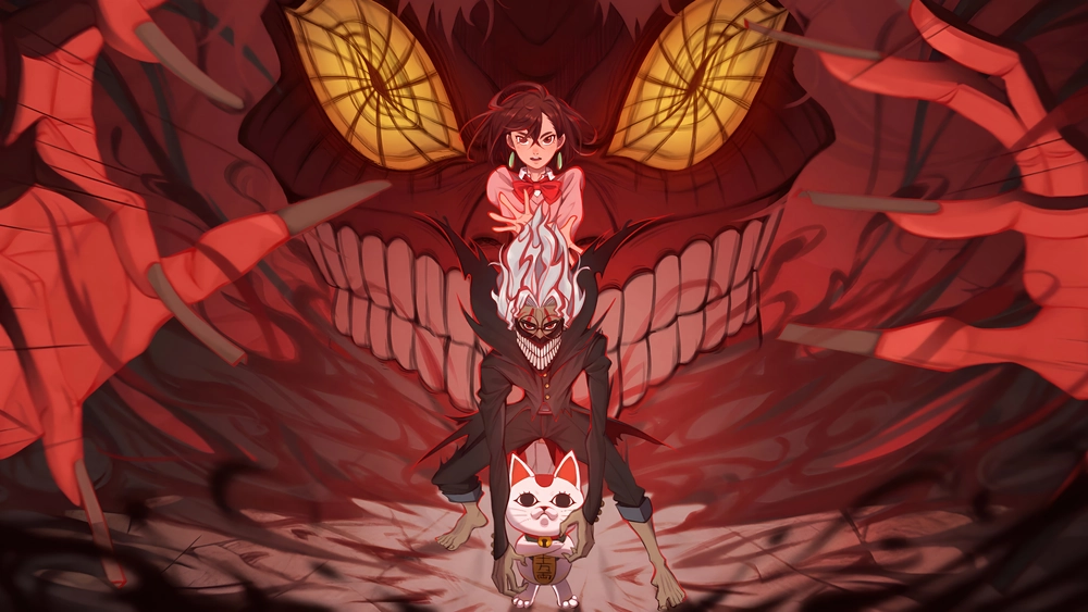 ảnh anime Dandadan tông màu tối huyền bí 