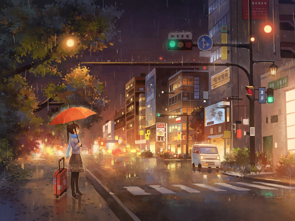 ảnh anime đường phố phong cách Nhật Bản 
