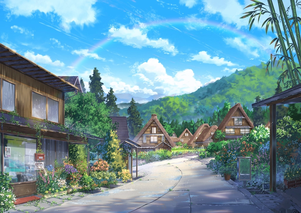 ảnh đường phố anime chill tạo cảm giác thư giãn 