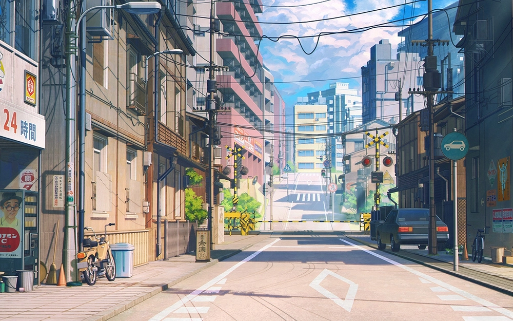 hình ảnh đường phố anime gợi cảm hứng nghệ thuật 