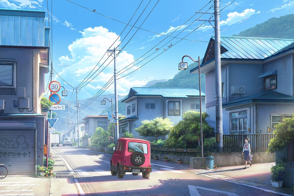 ảnh anime đường phố 4k siêu nét 