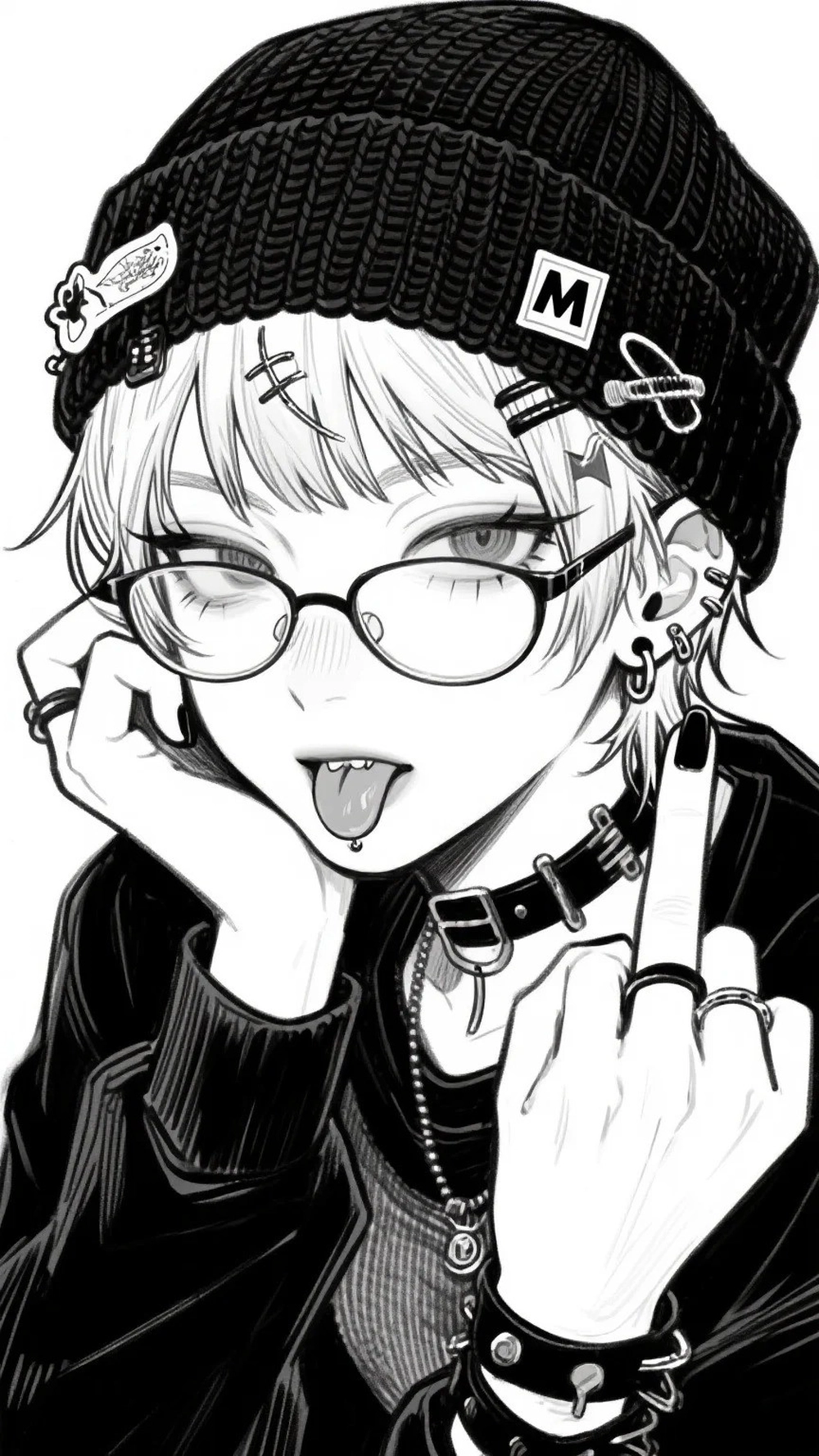 ảnh anime phản kháng với cử chỉ ngón giữa 