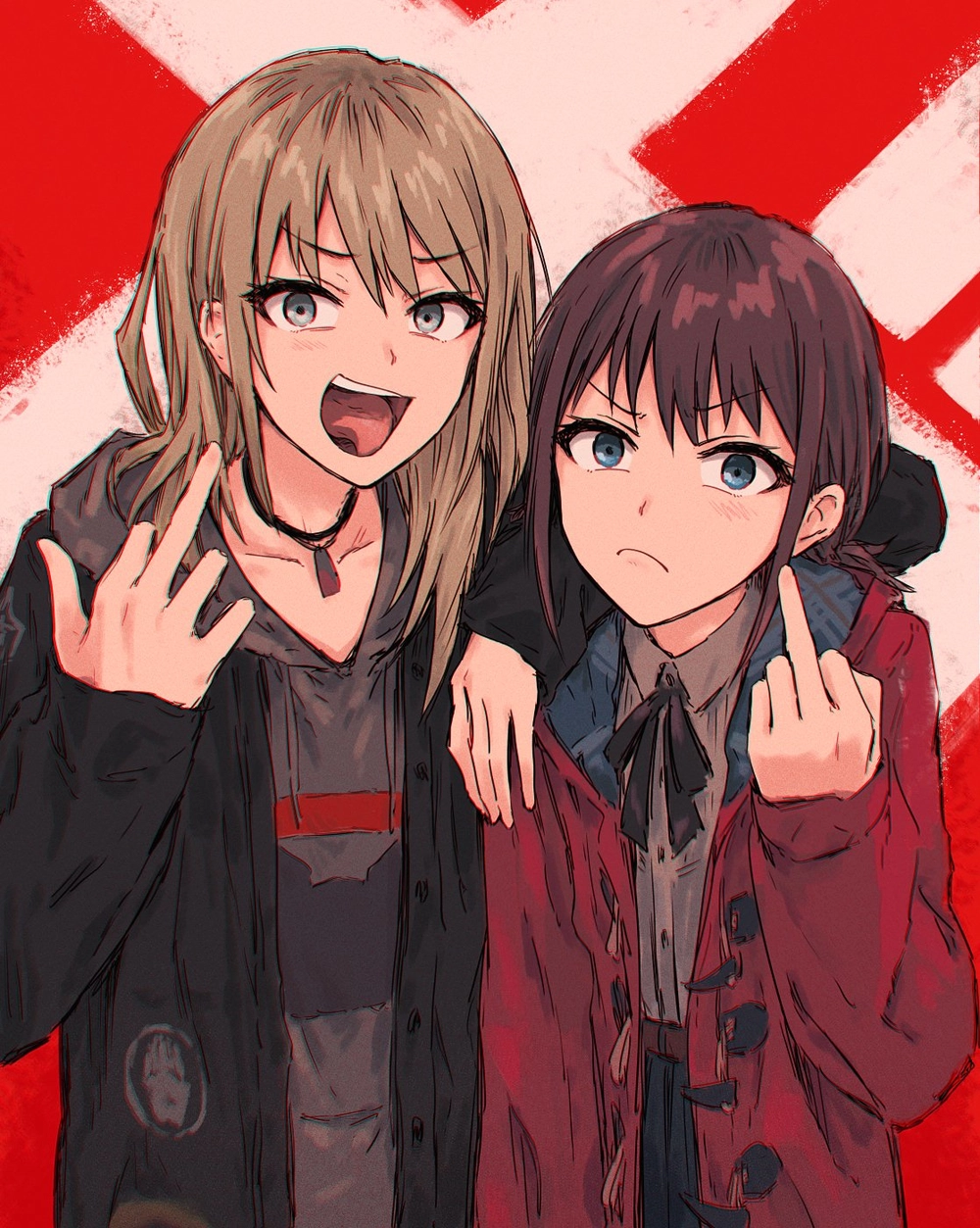 anime giơ ngón tay giữa thể hiện thái độ 