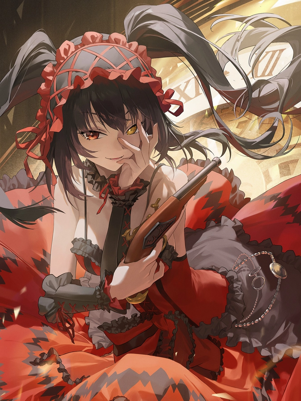 hình Kurumi Tokisaki phong cách hoạt hình Nhật 