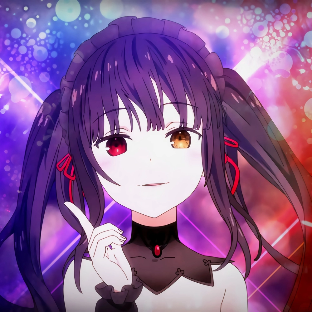 ảnh anime Kurumi Tokisaki trong trang phục gothic 