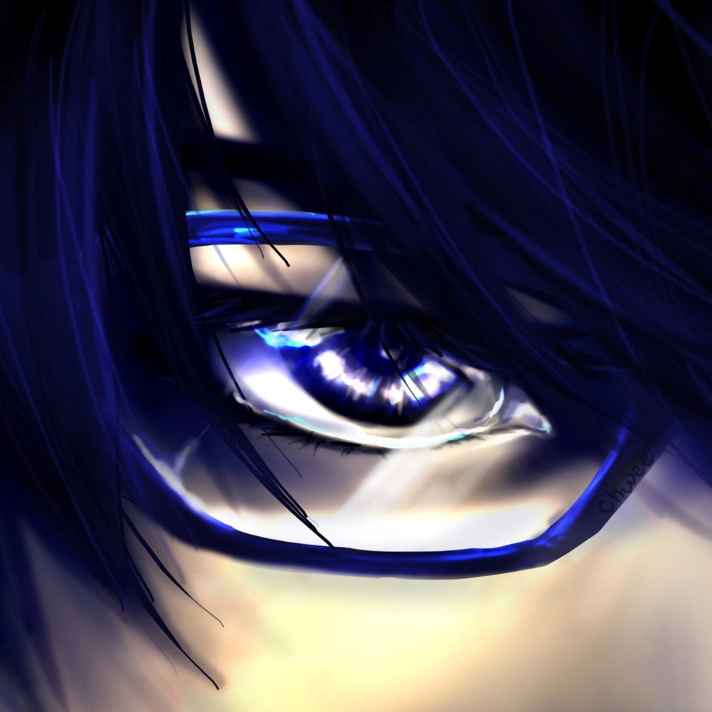 ảnh anime nữ với đôi mắt xanh 