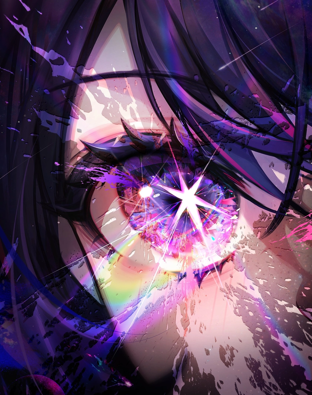 ảnh anime đôi mắt rực rỡ đầy cảm xúc 