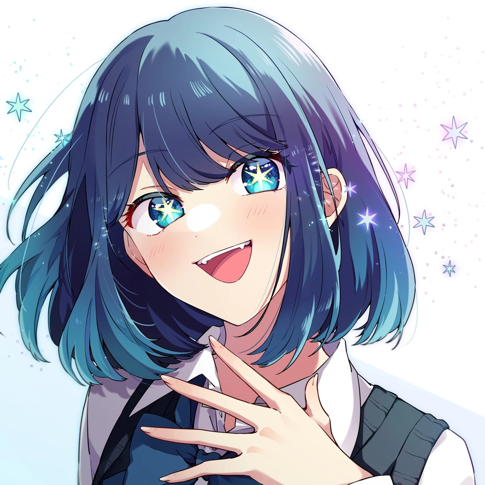 hình anime nhân vật hài hước với đôi mắt sinh động 