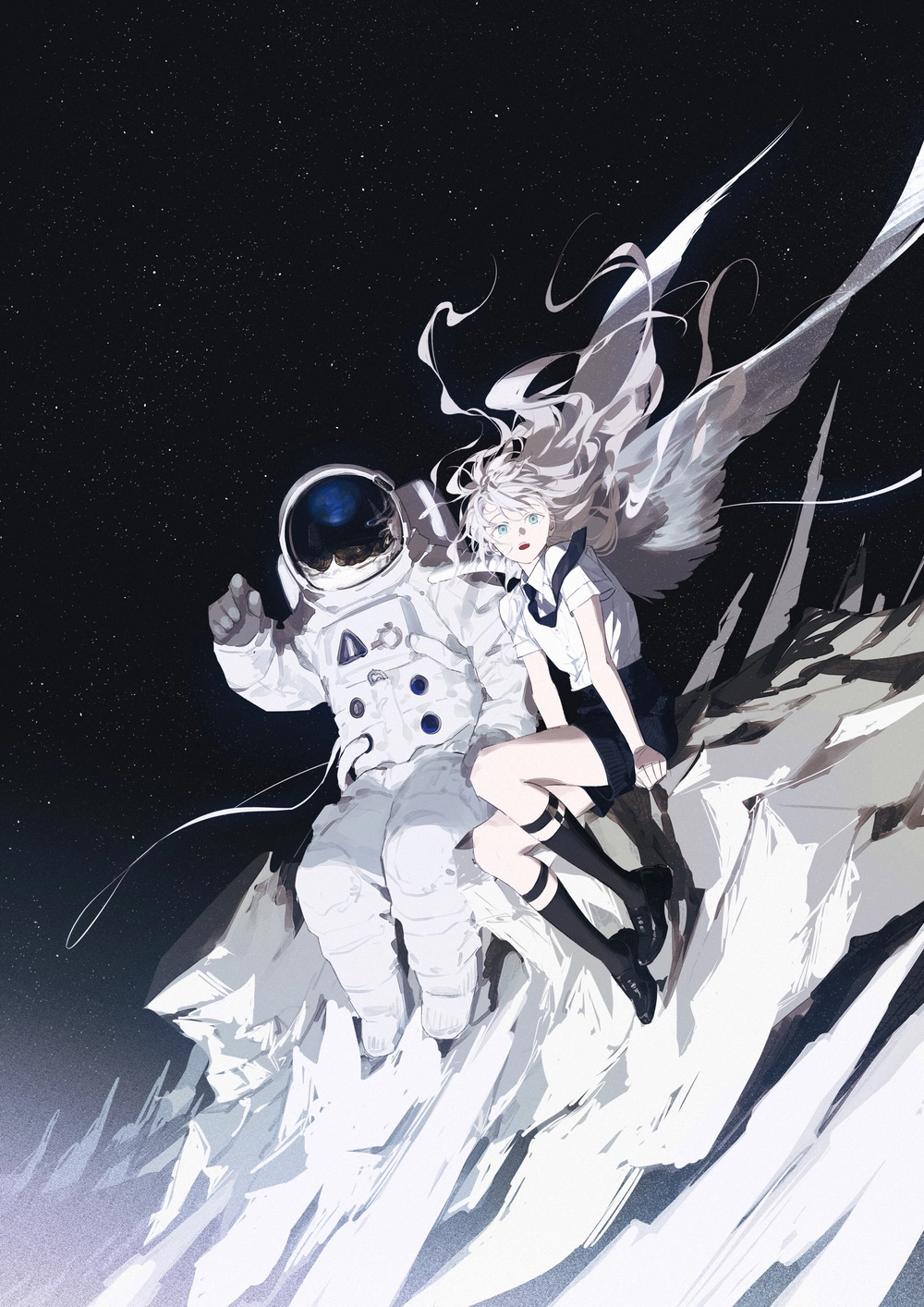 hình phi hành gia anime nghệ thuật ấn tượng 