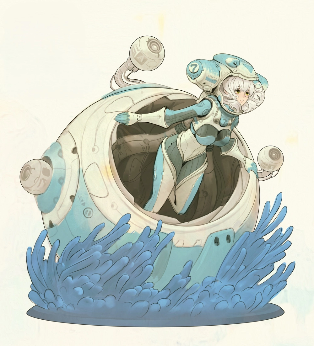 ảnh anime phi hành gia cùng phi thuyền không gian 