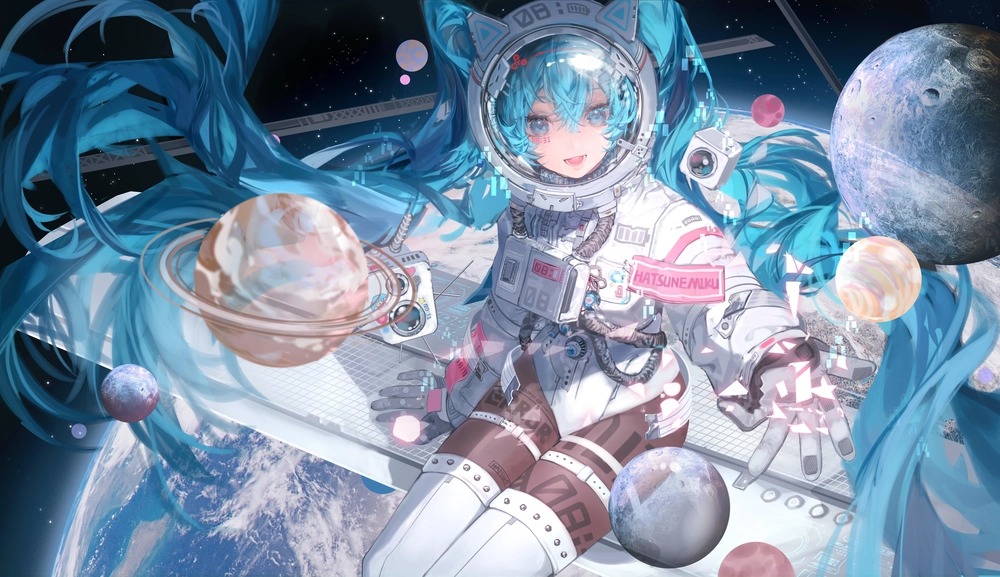 hình phi hành gia anime mặc đồ không gian 