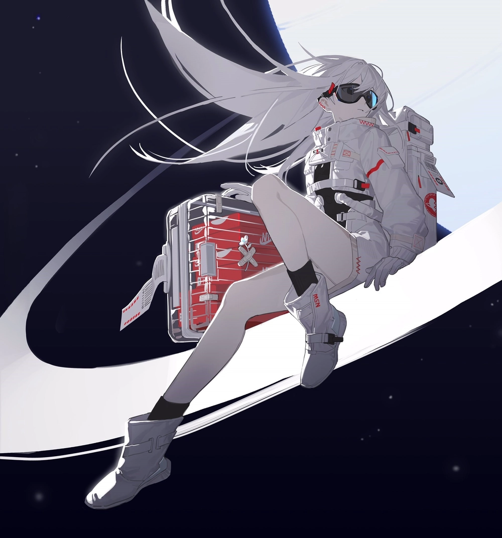 hình ảnh phi hành gia anime được vẽ tay 